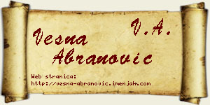 Vesna Abranović vizit kartica